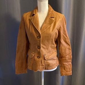 Vintage Indigo Palms leather jacket